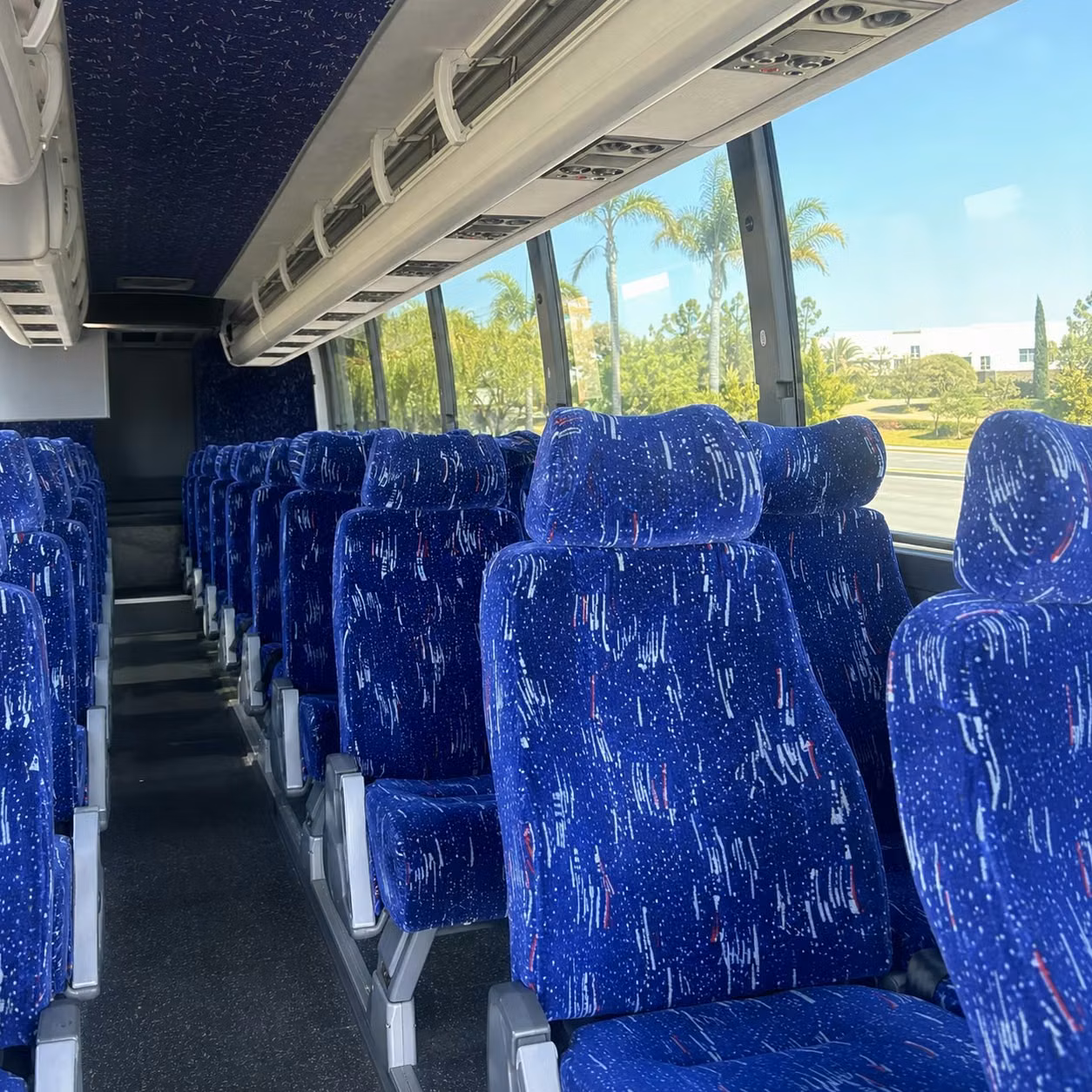 56 passenger charter bus inside